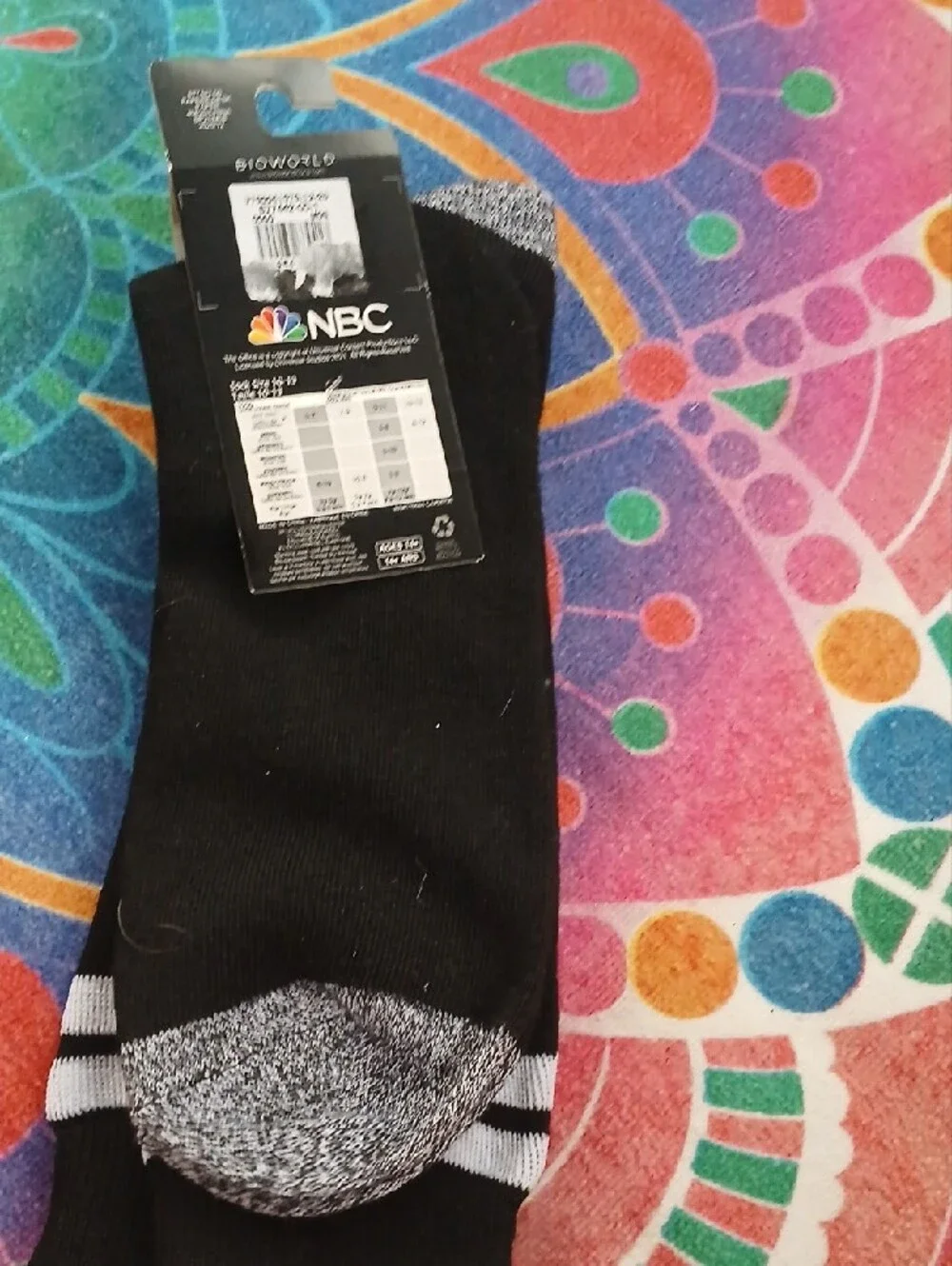 Black Novelty Crew Socks - Branding